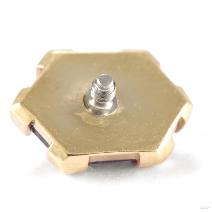 Geometric Umba Sapphire Threaded End in Gold from Mettle and Silver back detail