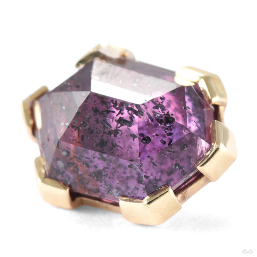 Geometric Umba Sapphire Threaded End in Gold from Mettle and Silver in yellow gold