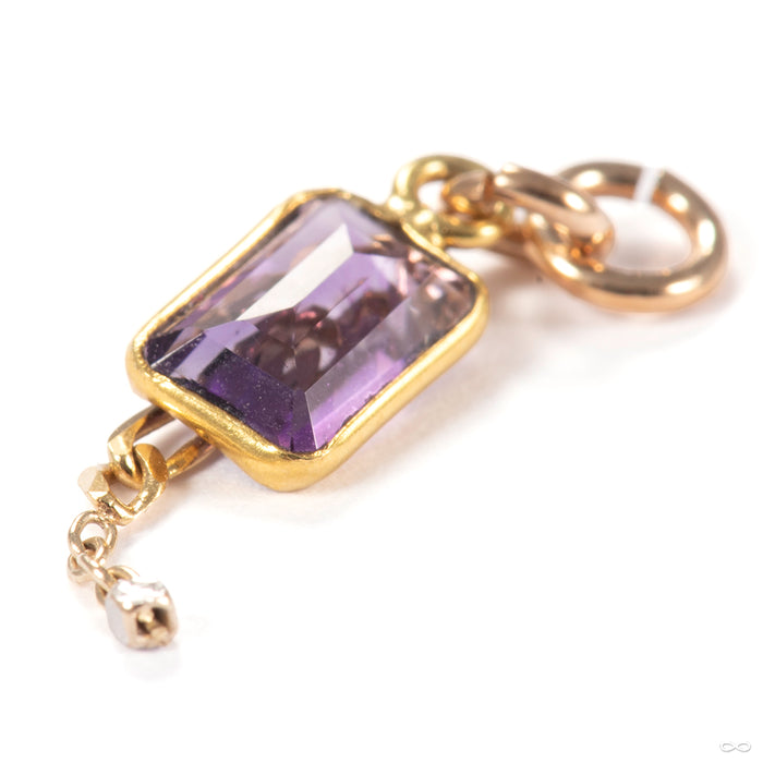 Give 100 Glimpse Charm in 14k Yellow Gold & White Gold with Amethyst from Pupil Hall
