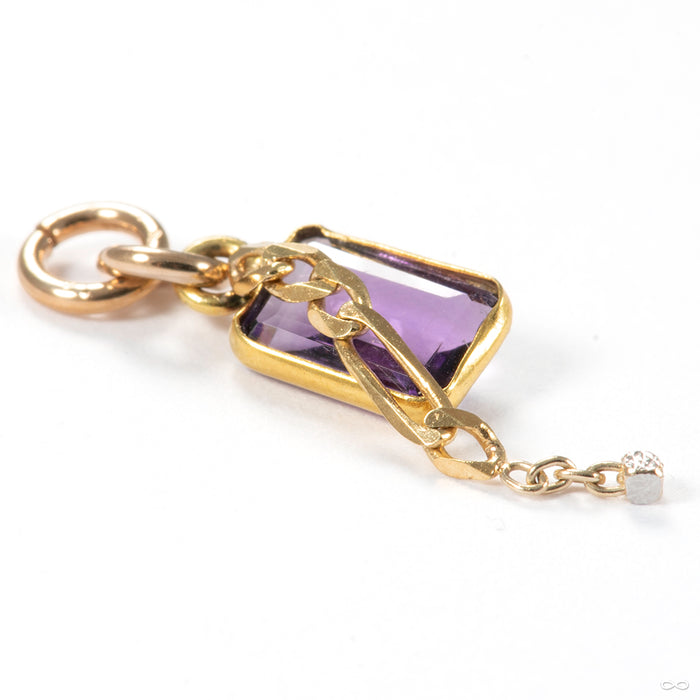 Give 100 Glimpse Charm in 14k Yellow Gold & White Gold with Amethyst from Pupil Hall back detail