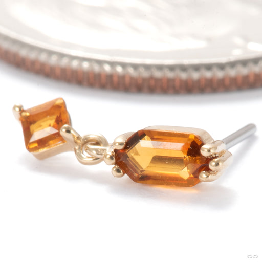 Golden Hour Press-fit End in 14k Yellow Gold with Citrine from Ember Body Jewelry