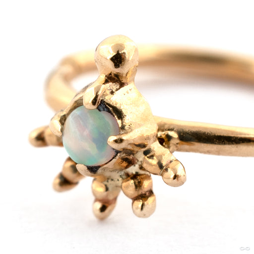 Golden Hour Seam Ring in Gold from Sacred Symbols with white opal