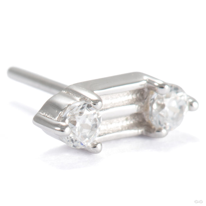 Good Times Press-fit End in 14k White Gold with Clear CZ from Ember Body Jewelry
