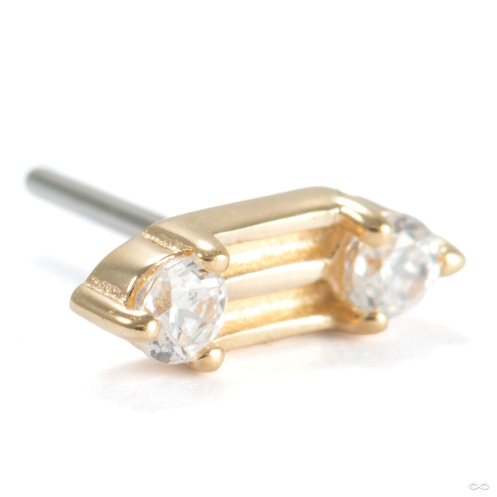 Good Times Press-fit End in 14k Yellow Gold with Clear CZ from Ember Body Jewelry