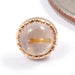 Grizant Cabochon Press-fit End in Gold from Auris Jewellery in yellow gold with rutilated quartz