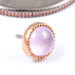 Grizant Cabochon Press-fit End in Gold from Auris Jewellery in rose gold with rose quartz