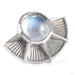 Guide Press-fit End in Gold from Mettle and Silver in white gold with moonstone