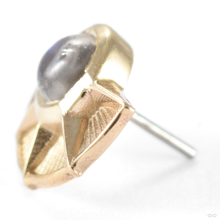 Guide Press-fit End in Gold from Mettle and Silver in yellow gold with moonstone