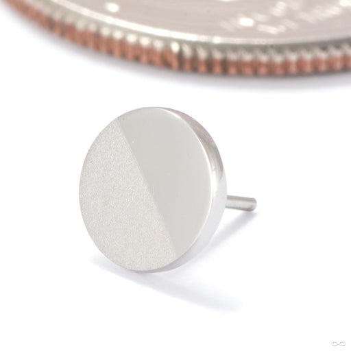 Half Matte Half Polish Disc Press-fit End in 14k White Gold from Modern Mood