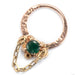 Hammered Amulet Seam Ring in 14k Rose & Yellow Gold with Emerald from Sacred Symbols
