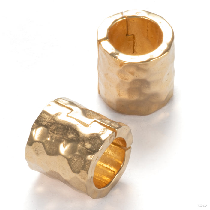 Hammered Clicker Cuffs in Yellow Gold from Symmetry Body Jewelry