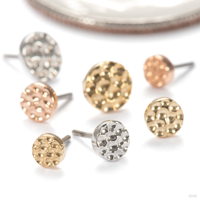 Hammered Disk Press-fit End in Gold from Junipurr Jewelry in assorted materials