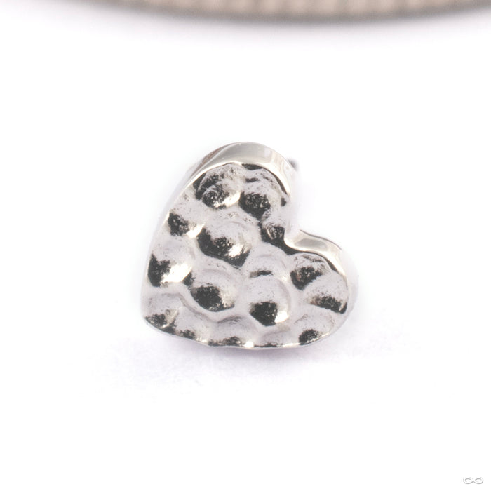 Hammered Heart Press-fit End in Gold from Junipurr Jewelry in 14k White Gold
