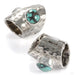 Hammered Lobe Clickers in White Brass with Turquoise with Gemstones from Oracle