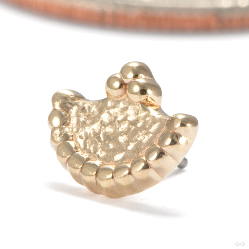 Hammered Refuge Press-fit End in 14k Yellow Gold from Sacred Symbols