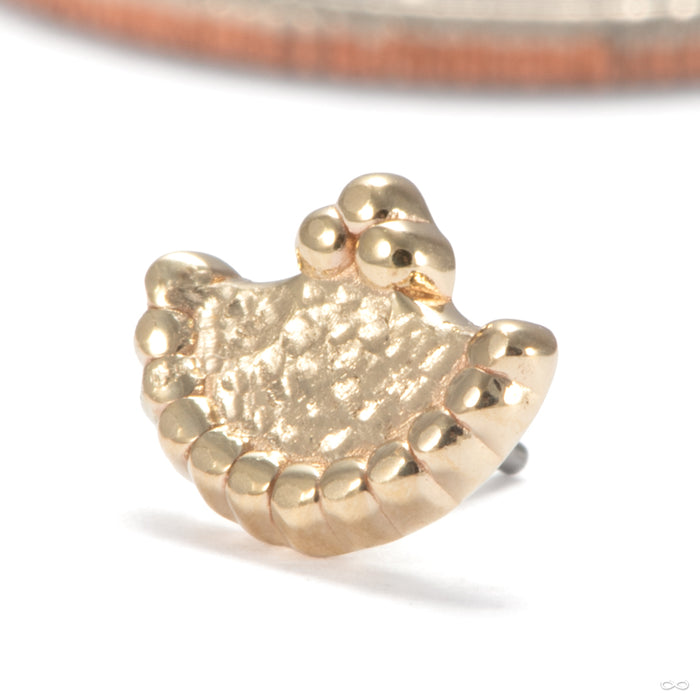 Hammered Refuge Press-fit End in 14k Yellow Gold from Sacred Symbols