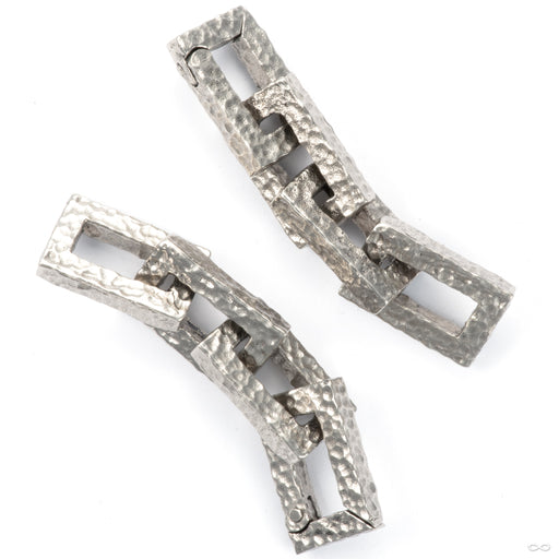 Hammered Square Chains in White Brass from Symmetry Body Jewelry
