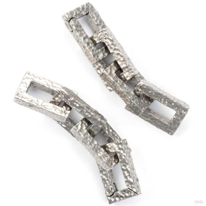 Hammered Square Chains in White Brass from Symmetry Body Jewelry