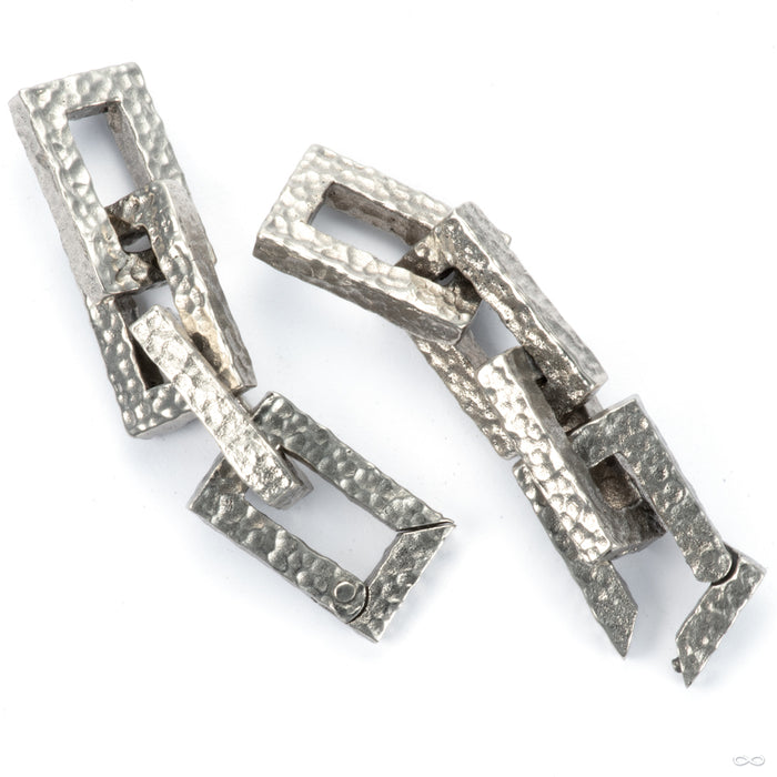 Hammered Square Chains in White Brass from Symmetry Body Jewelry open