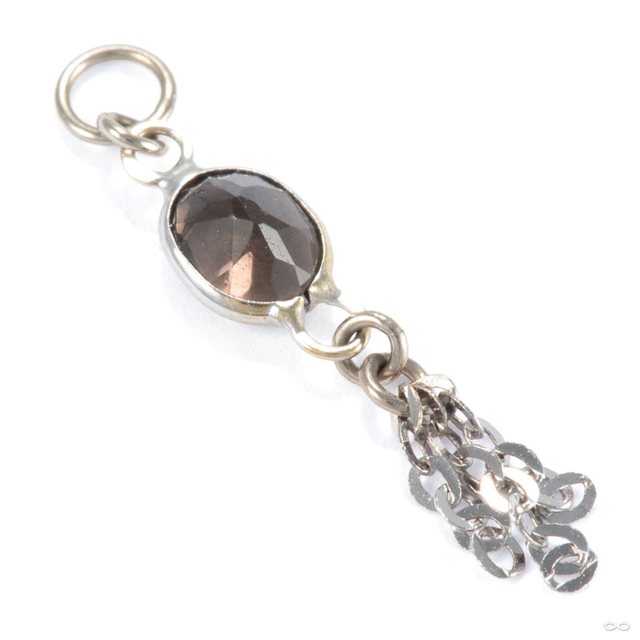 He and Me Charm in 14k White Gold with Smoky Quartz from Hialeah