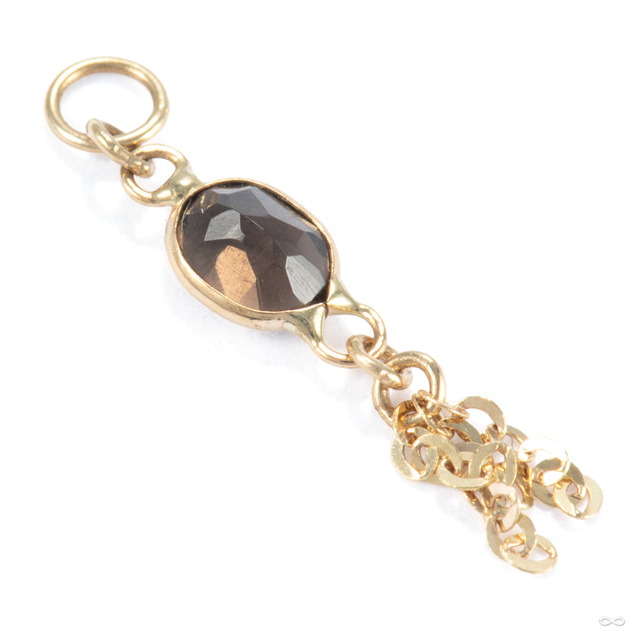 He and Me Charm in 14k Yellow Gold with Smoky Quartz from Hialeah