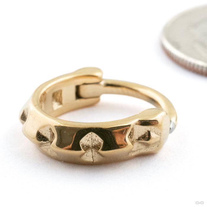 Hellas Clicker from Tether Jewelry in Yellow-gold-plated Stainless Steel side detail shot