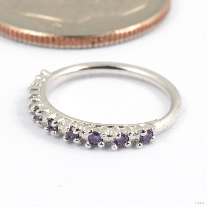 Hera Seam Ring in Gold from Tawapa in white gold with purple cz