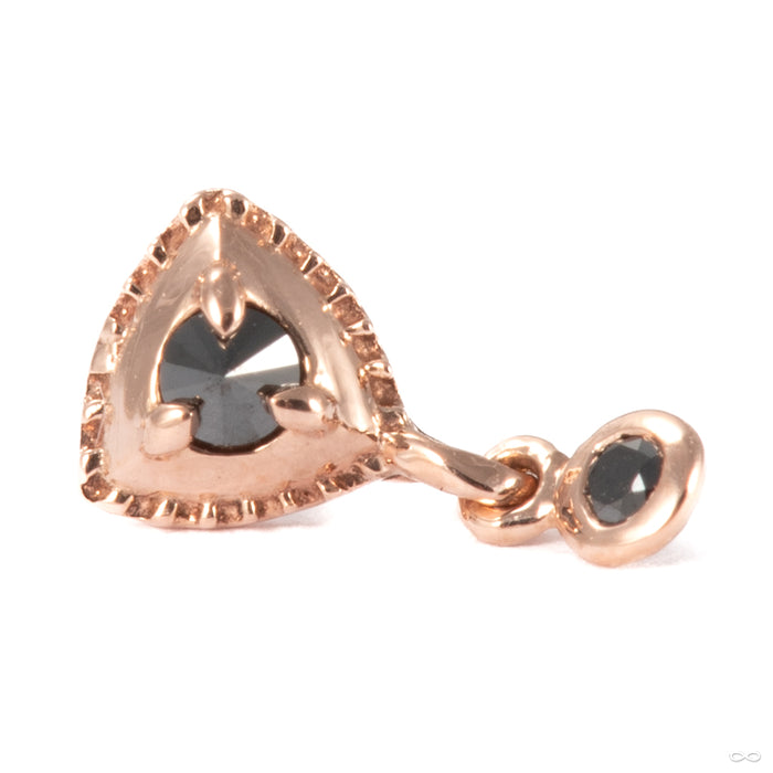 Hero Drop Press-fit End in 14k Rose Gold with Black Diamond from Tether Jewelry