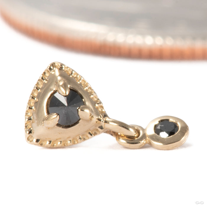 Hero Drop Press-fit End in 14k Yellow Gold with Black Diamond from Tether Jewelry