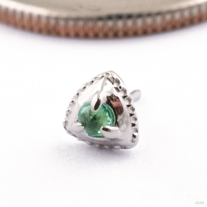 Hero Press-fit End in 14k White Gold with Emerald from Tether Jewelry