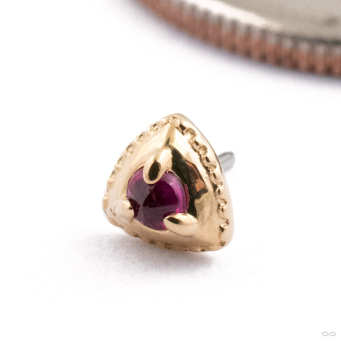 Hero Press-fit End in 14k Yellow Gold with Ruby from Tether Jewelry