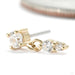 High Noon Press-fit End in 14k Yellow Gold with Clear CZ from Ember Body Jewelry