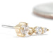 High Noon Press-fit End in 14k Yellow Gold with Clear CZ from Ember Body Jewelry