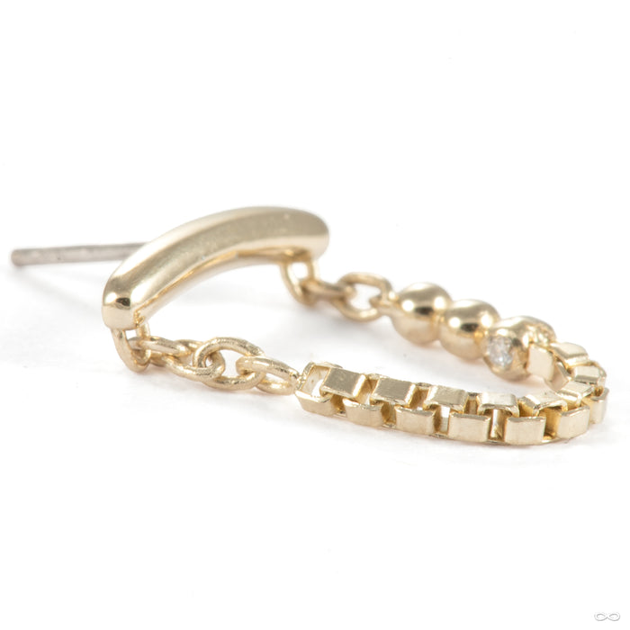 Horizontal Hidden Hodgepodge Press-fit End in 14k Yellow Gold with Diamond from Pupil Hall