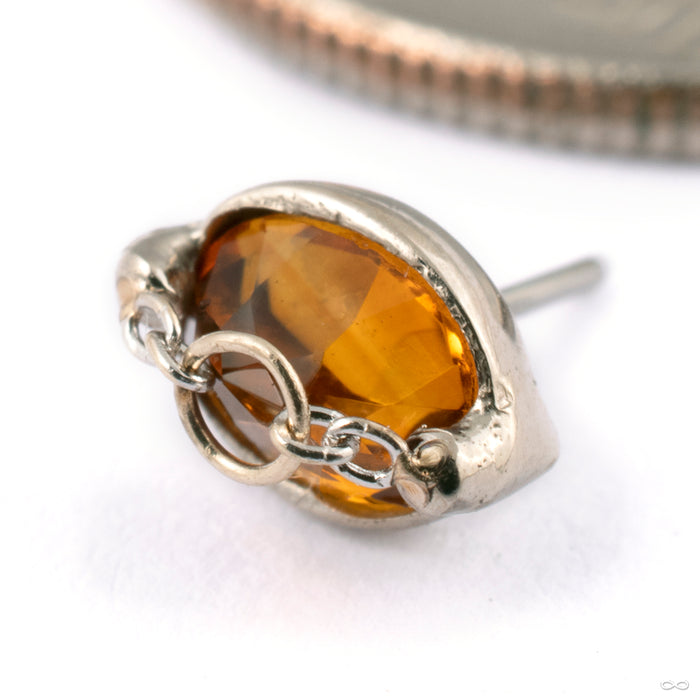 How Dare You Oval Press-fit End in Gold from Pupil Hall in 14k white gold with citrine