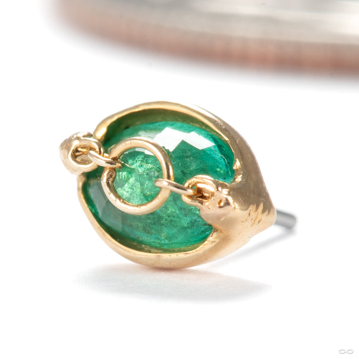 How Dare You Oval Press-fit End in 14k Yellow Gold with Emerald from Pupil Hall