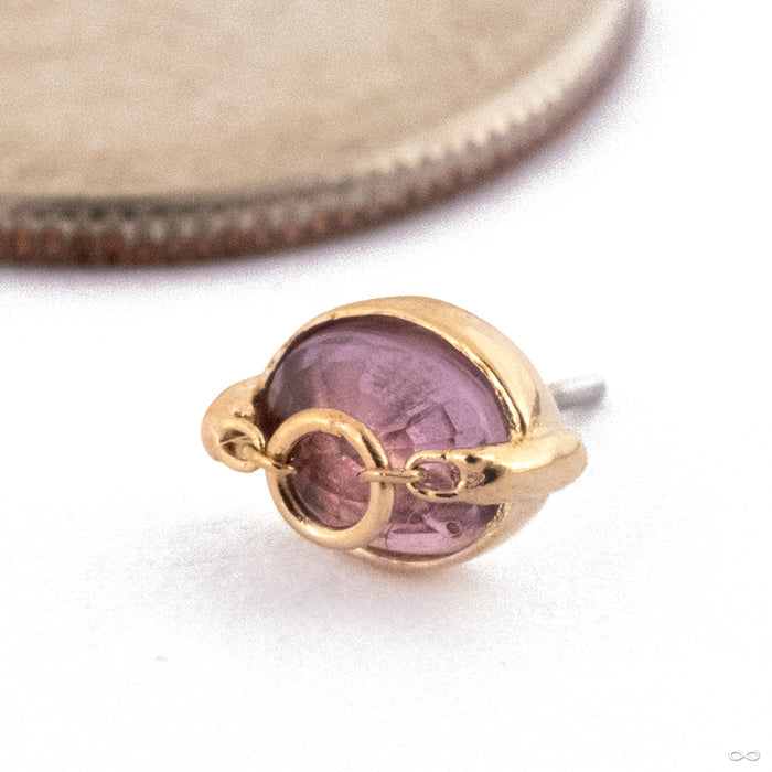 How Dare You Oval Press-fit End in Gold from Pupil Hall in 14k Yellow Gold with Rose De France