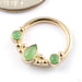 Inside Out Eden Pear Seam Ring in Gold from BVLA in 14k Yellow Gold with Chrysoprase