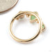 Inside Out Eden Pear Seam Ring in Gold from BVLA in 14k Yellow Gold with Chrysoprase back view