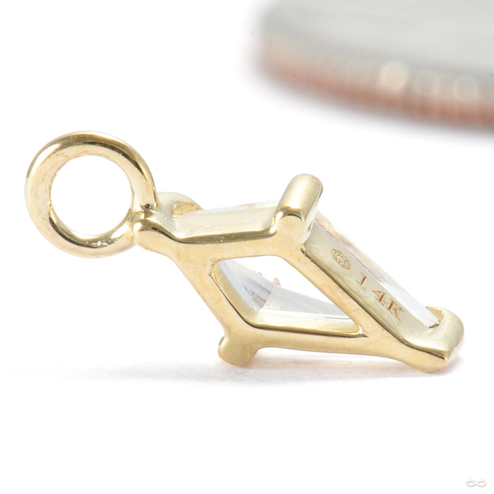 Jace Charm in Gold from Modern Mood with moonstone in yellow gold back view