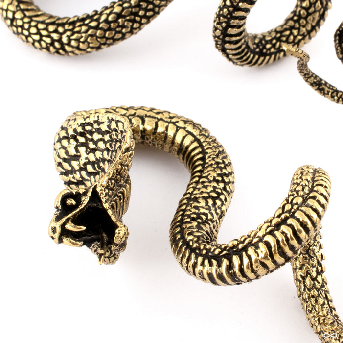 King Cobra Weights from Symmetry Body Jewelry 7/8" Brass detail photo