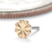 Laser Blossom Press-fit End in 14k Yellow Gold 3mm from Junipurr Jewelry