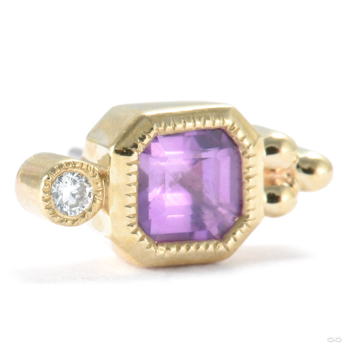 Leon Press-fit End in Gold from Modern Mood with asscher sapphire & diamond