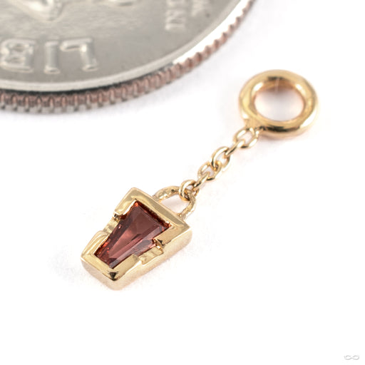 Linda Chain Charm in 14k Yellow Gold with Garnet from Tether Jewelry