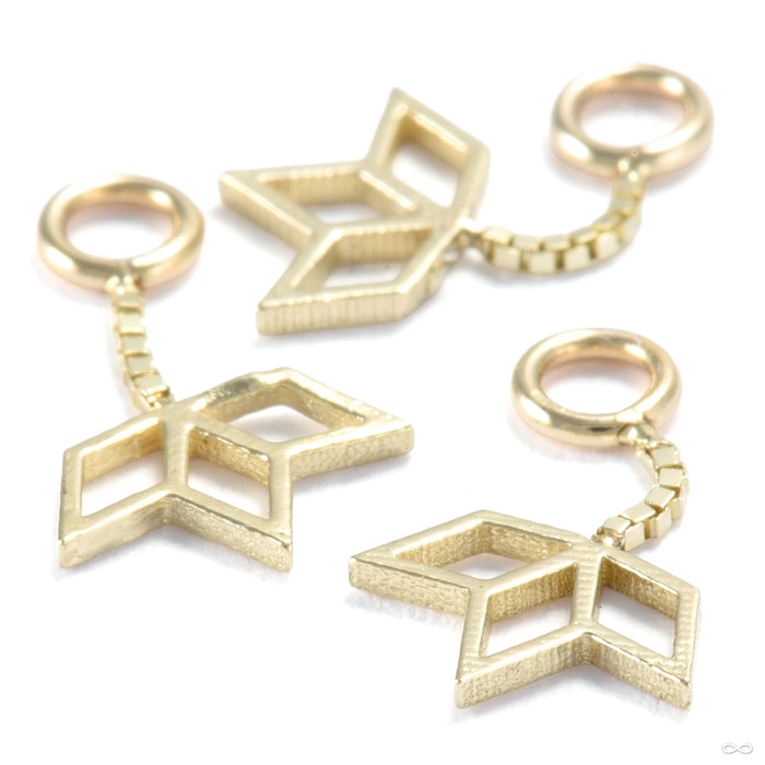 Lit Dangle Charm in Gold from Quetzalli in yellow gold