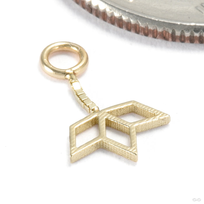 Lit Dangle Charm in Gold from Quetzalli in yellow gold