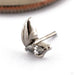 Little Bud Press-fit End in Gold from Maya Jewelry in 14k White Gold with Clear CZ