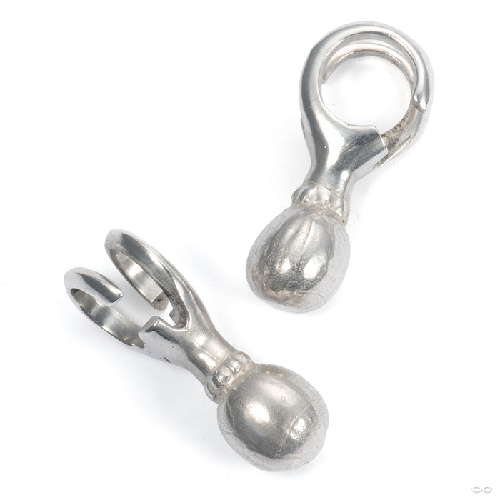 Lotus Seed Weights in Silver from Morton Manley hook detail