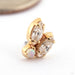 Loves Me Not Press-fit End in Gold from Sacred Symbols in 14k Yellow Gold with Clear CZ and White Opal