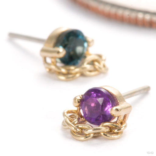 Luh You Press-fit End in Gold from Pupil Hall with various stones